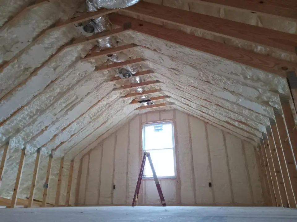 Spray foam roofing application for Crawl Space Insulation project in West Bend